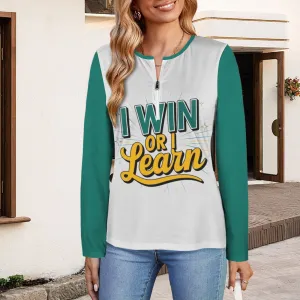 Women's Long Sleeve Zip Front T-Shirt