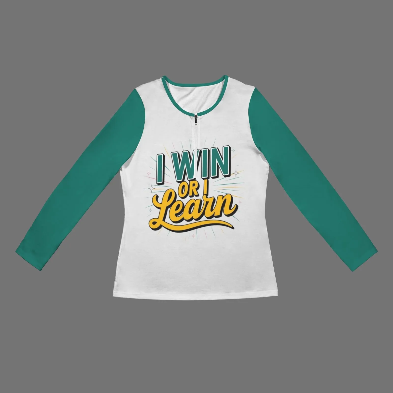 Women's Long Sleeve Zip Front T-Shirt