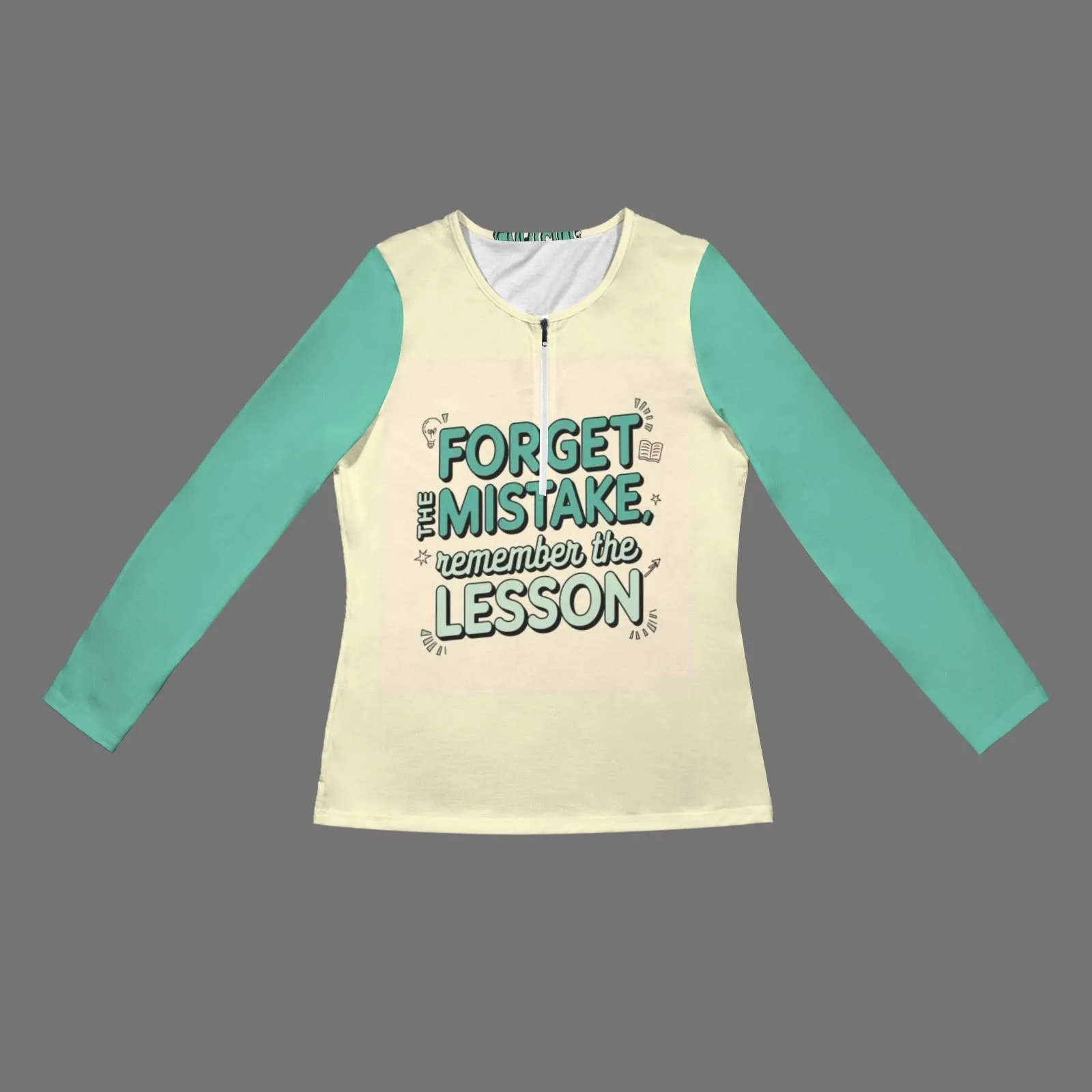 Women's Long Sleeve Zip Front T-Shirt