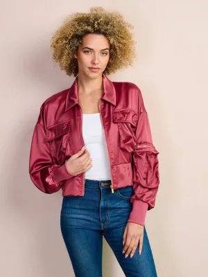 WOMEN'S LONG SLEEVE ZIP UP POCKETS JACKET