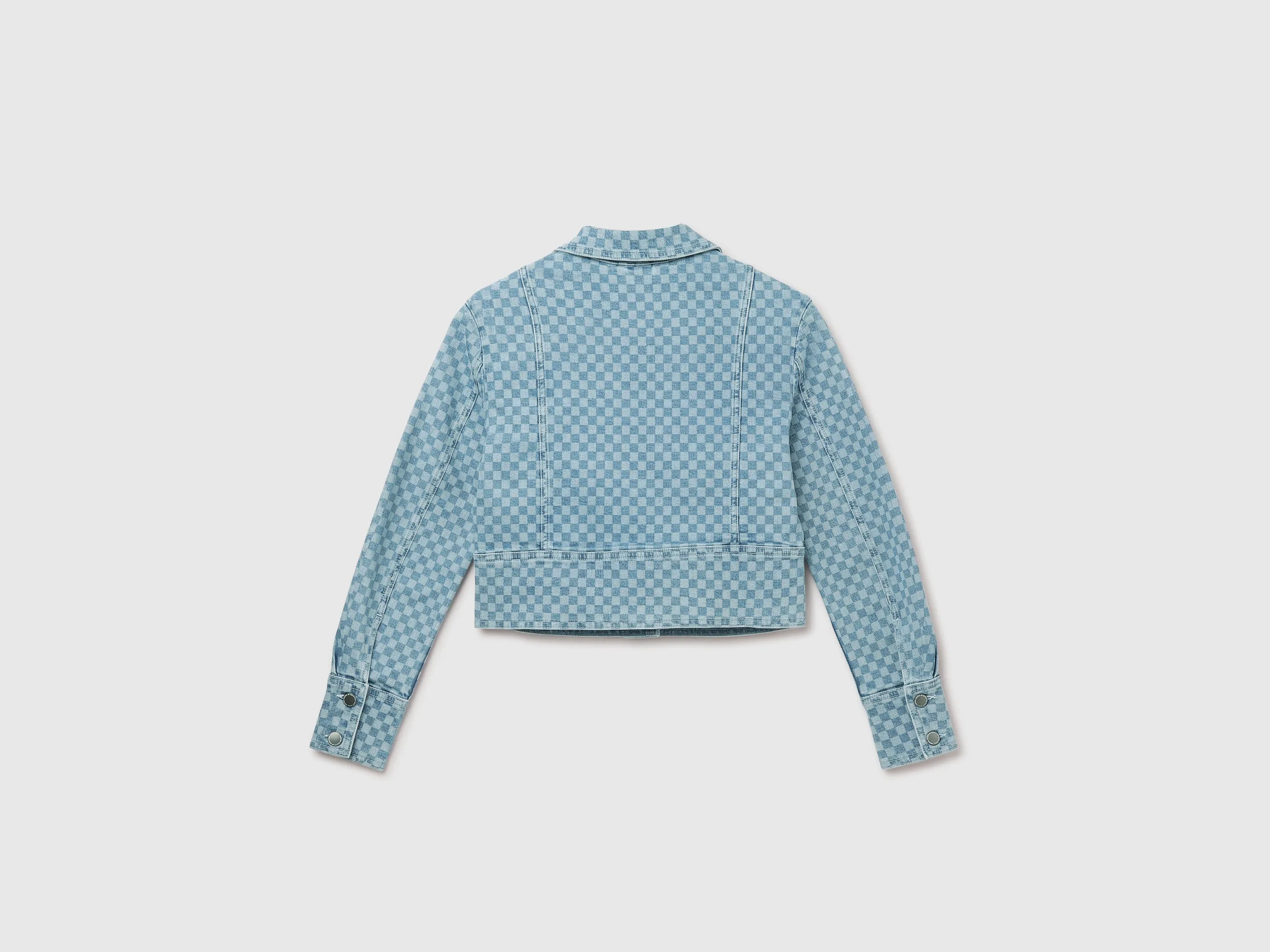Women's Regular Fit Spread Collar Checked Jacket