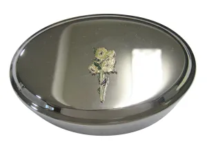 Yellow Toned Sunflower Oval Trinket Jewelry Box