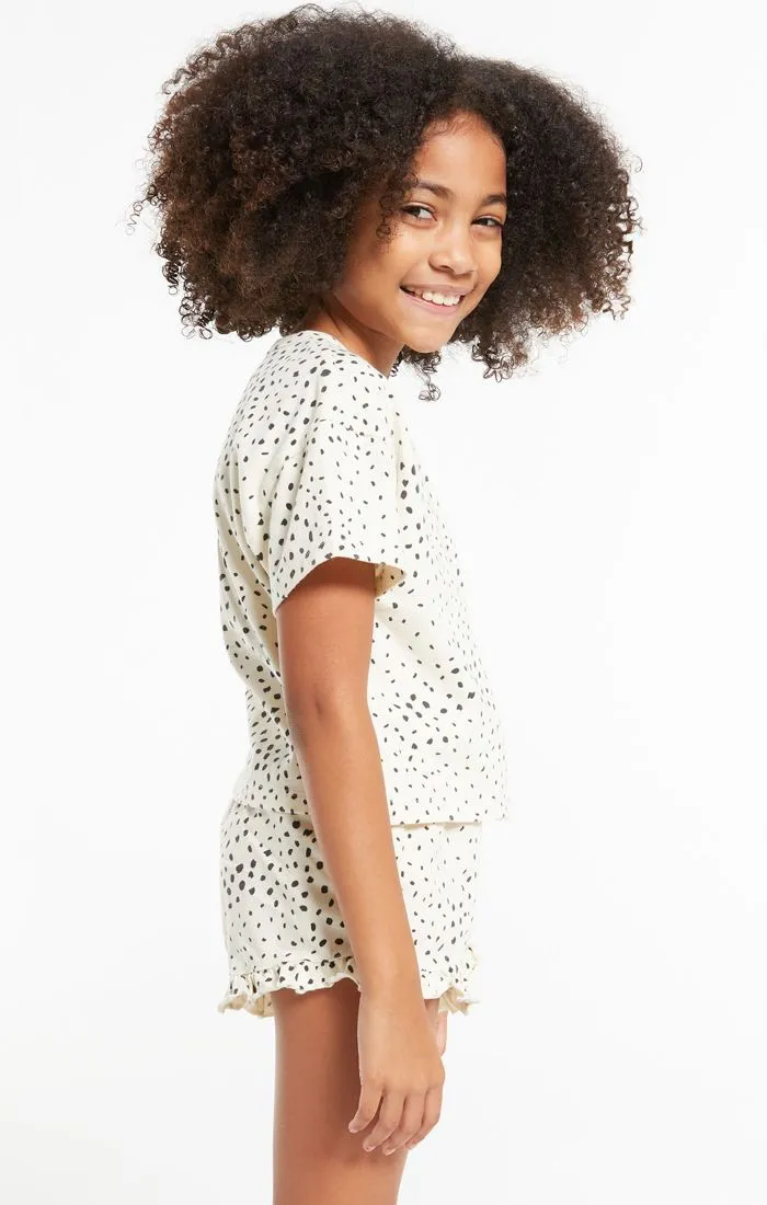 Z Supply Girls Nattie Dot Tee - Sand Dollar