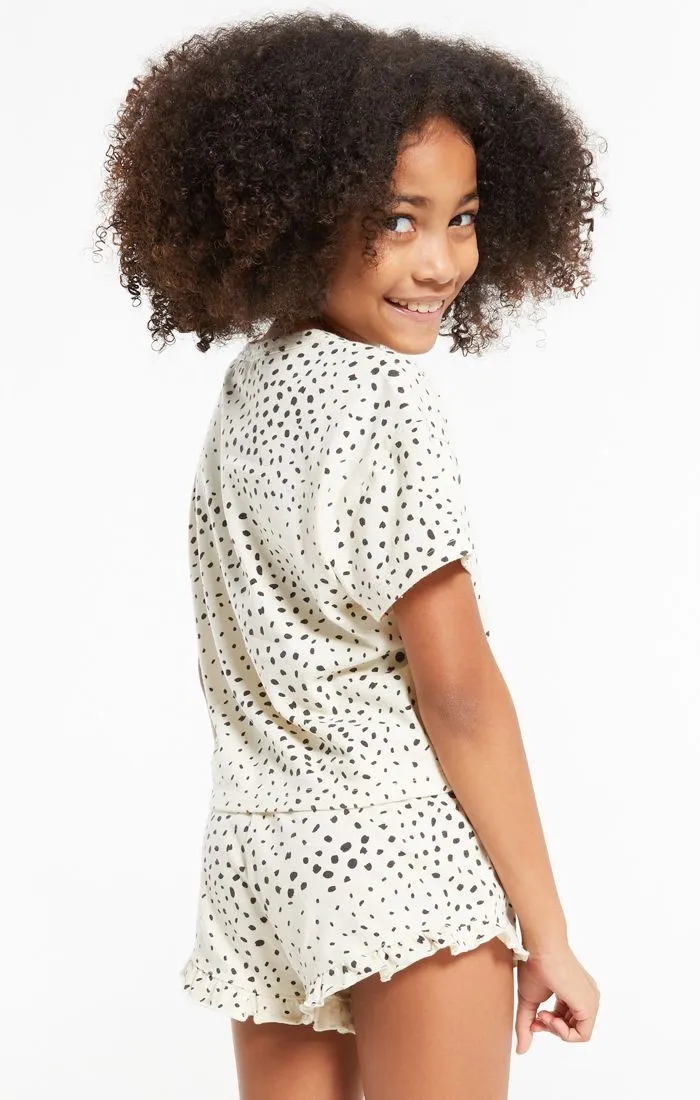 Z Supply Girls Nattie Dot Tee - Sand Dollar