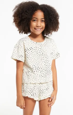 Z Supply Girls Nattie Dot Tee - Sand Dollar