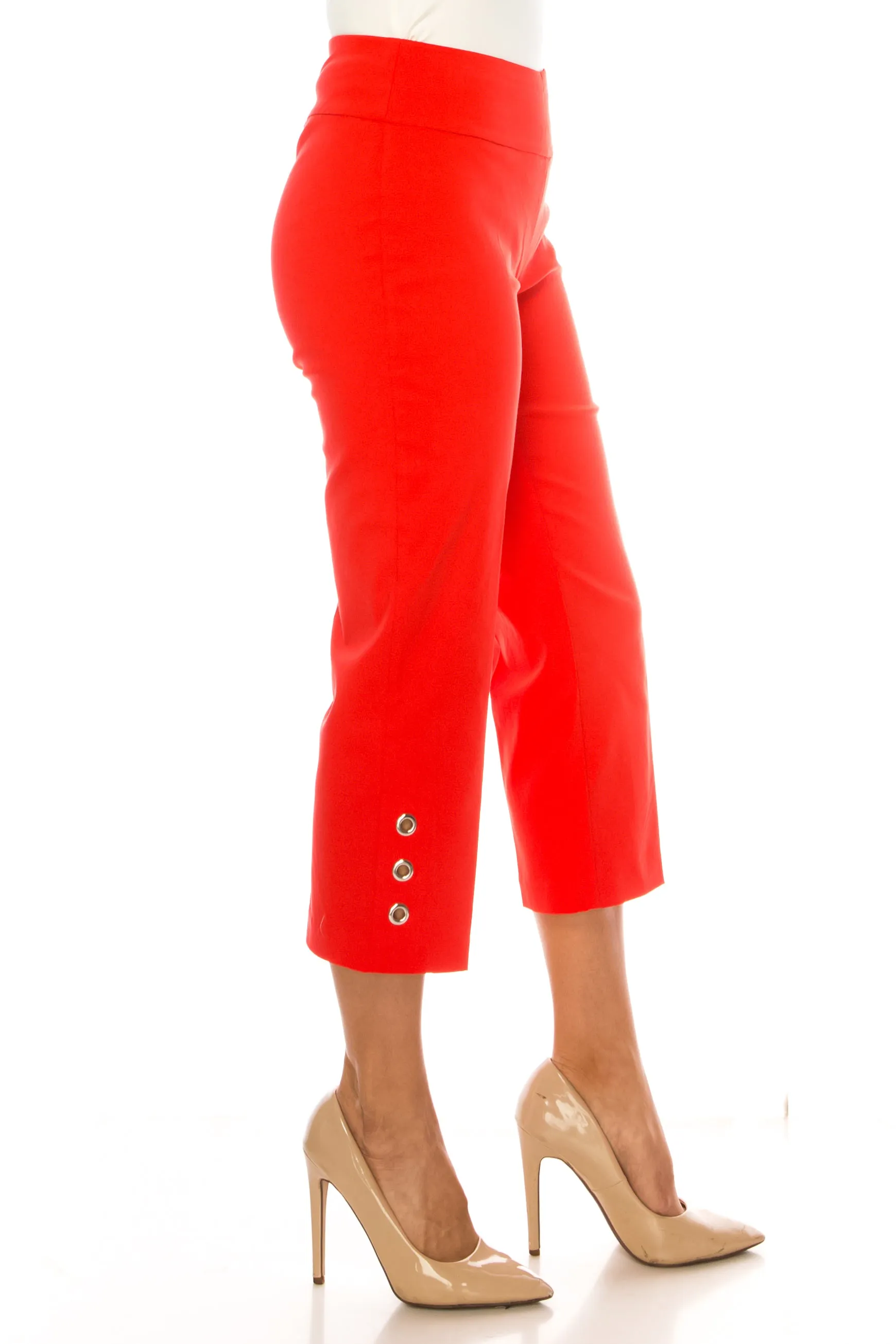 Zac & Rachel Pull-On Three-Grommet Leg Capri Pants