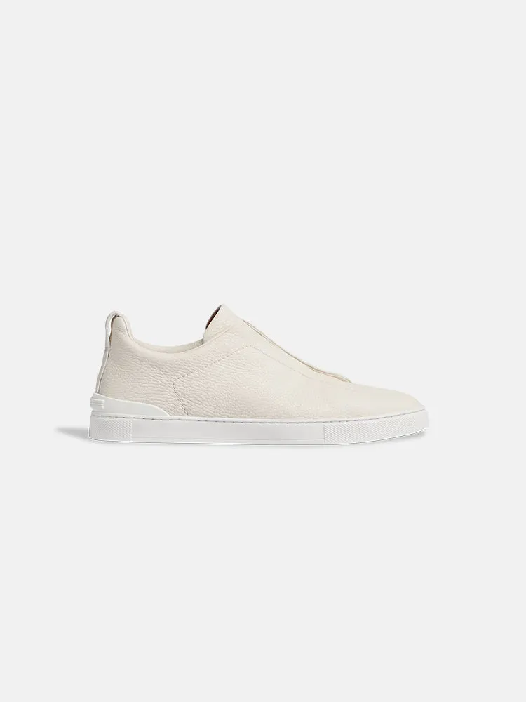 Zegna Off White Deerskin Triple Stitch™ Sneakers